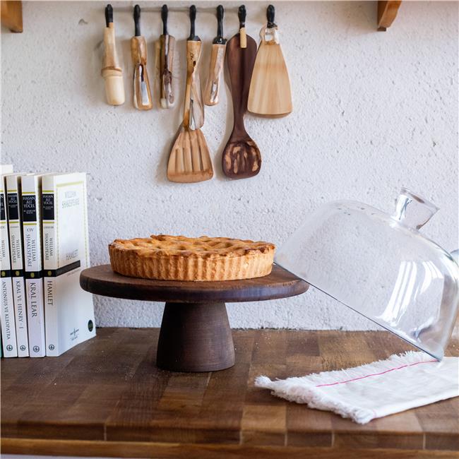 Soporte de pastel de madera de madera de Akayev de 24 cm