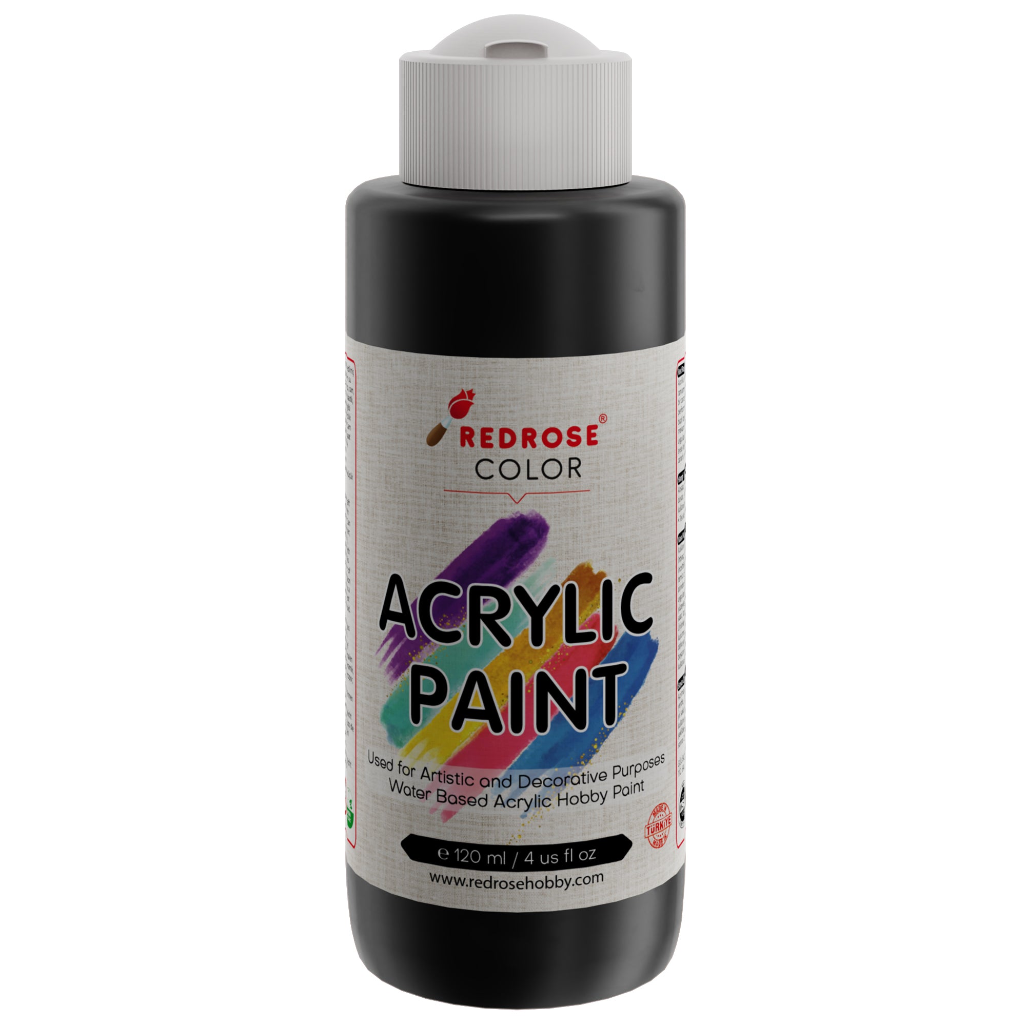 Pintura acrílica negra rosa roja 120ml