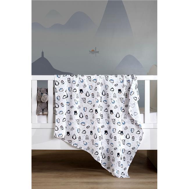 Akayev Blue Baby Baby Multipurpose Muslin Cover & Blanket 100x120 cm