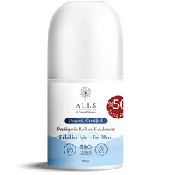 Alls Biocosmetics - Rollo prebiótico orgánico en desodorante 75 ml - Para hombres