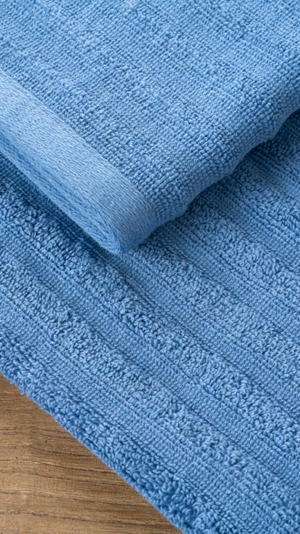 2-piece Alegra 100% Natural Cotton Hand / Face Towel Set 50x90 + 30x50 cm dark blue