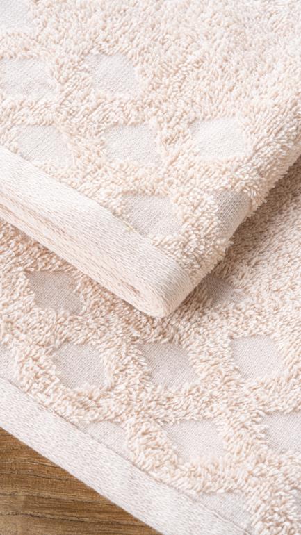 2-teiliger Harem 100% natürlicher Baumwollhandtuchset 50x90 + 30x50 cm Beige