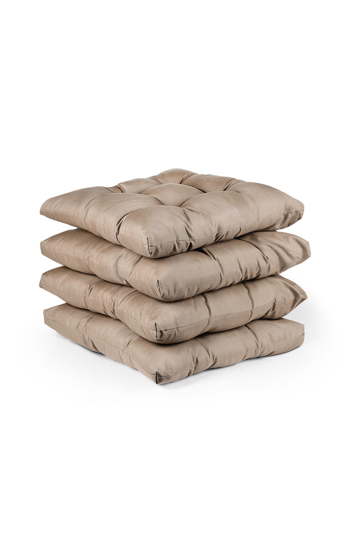 4-Pack Soft Chair Cushion 4 Quilted 42x42 cm Brown