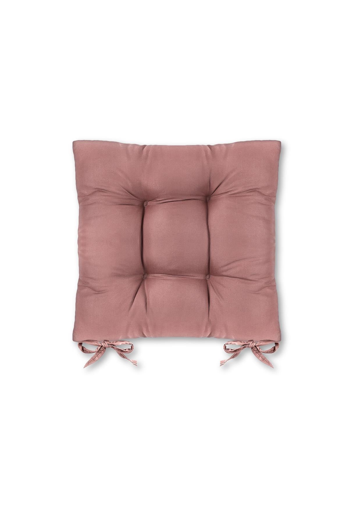 4 Pcs Puff Soft Chair Cushion 4 Quilted 42x42 cm Pink