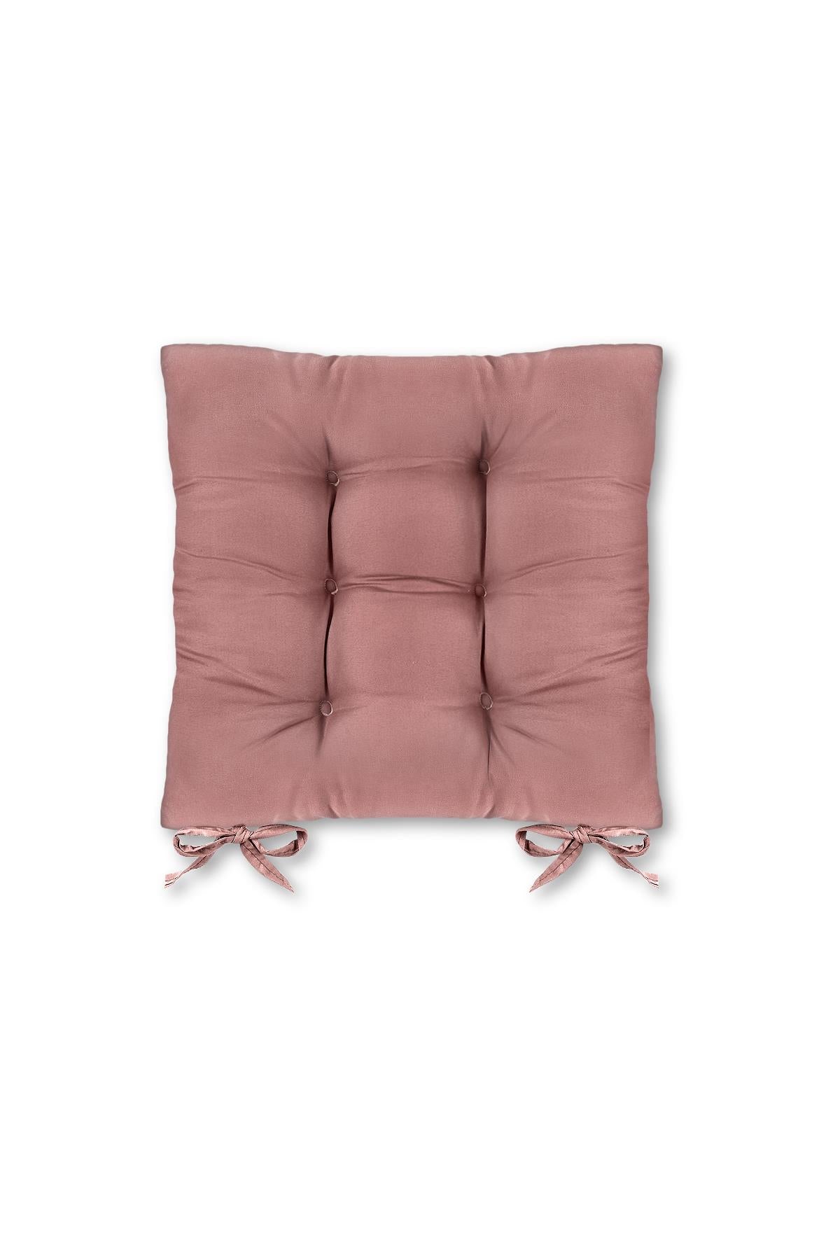 4 Pcs Puff Soft Chair Cushion 6 Quilted 42x42 cm Pink