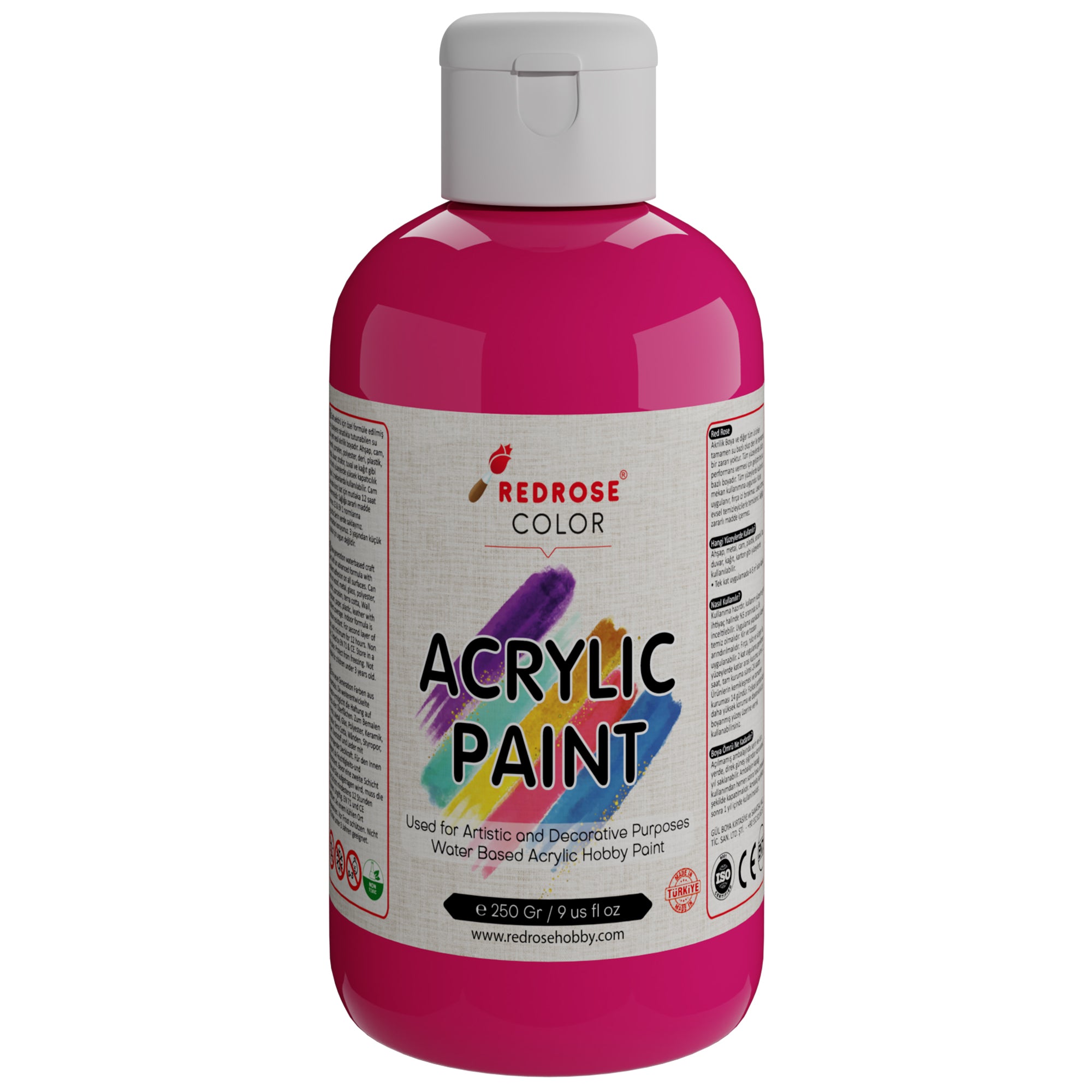 Pintura acrílica de rosa roja 250gr.