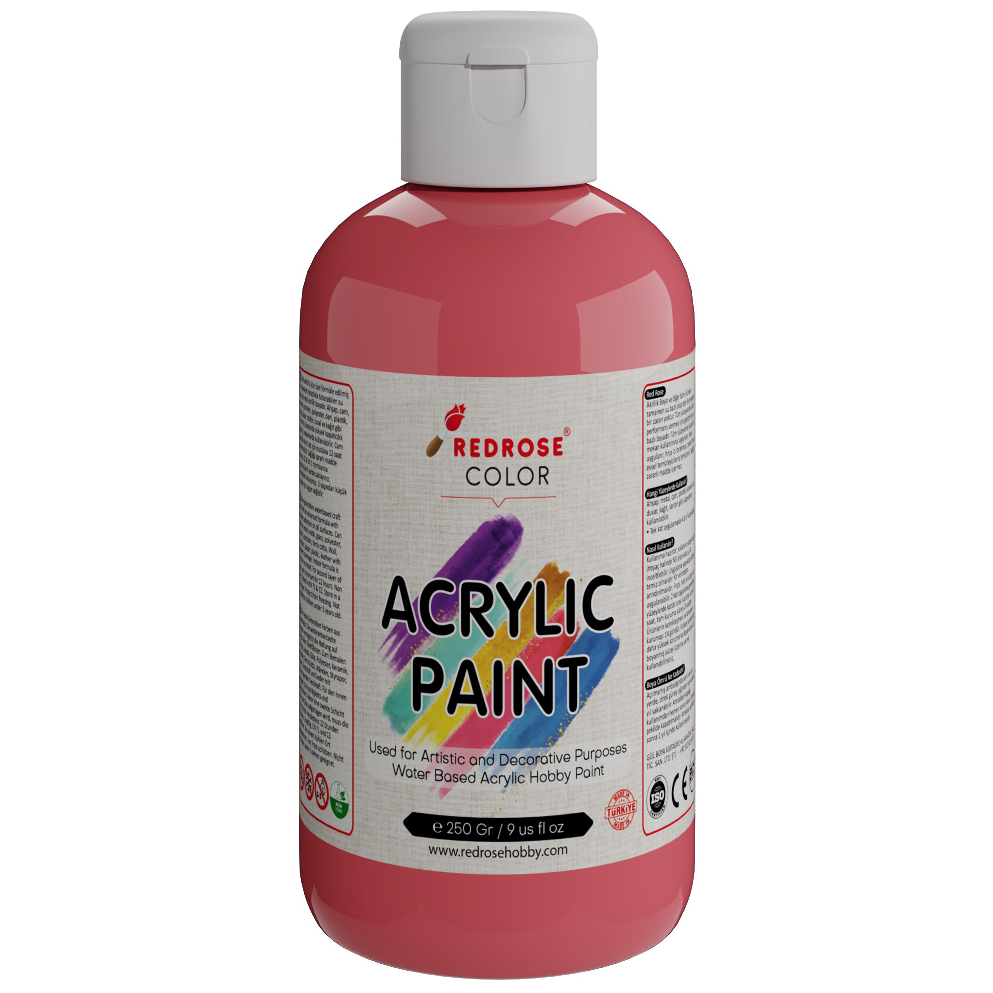 Pintura acrílica rosa rosa roja 250gr