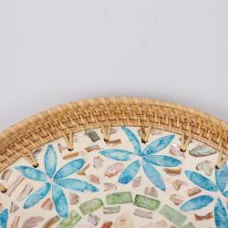 Anita Pearlescent Rattan Tably & Wall Decor 30x2,5 cm