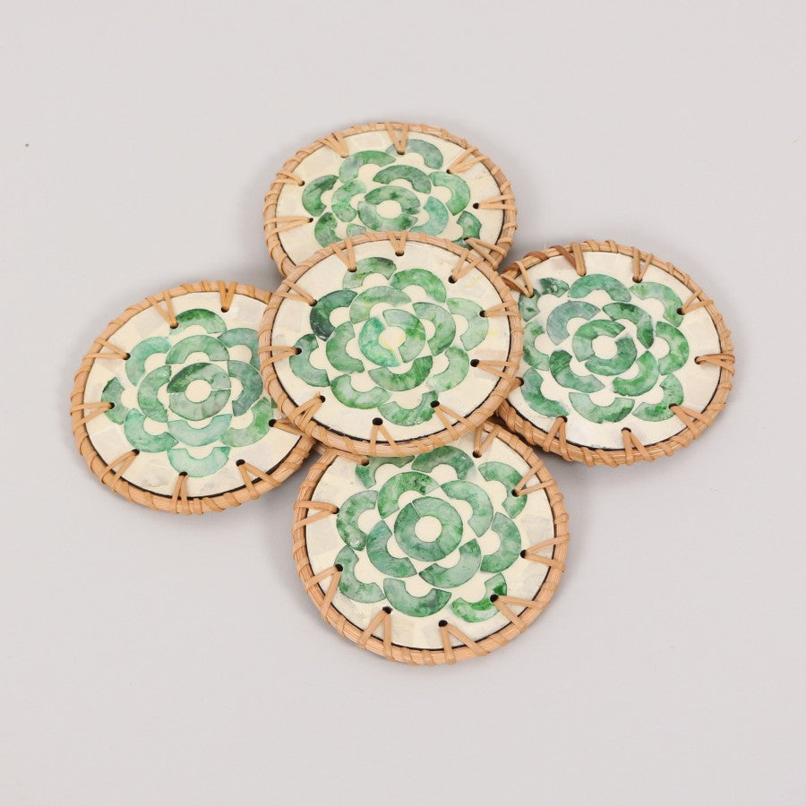 Muteber Rattan de 6 piezas Pearlescent Coasters