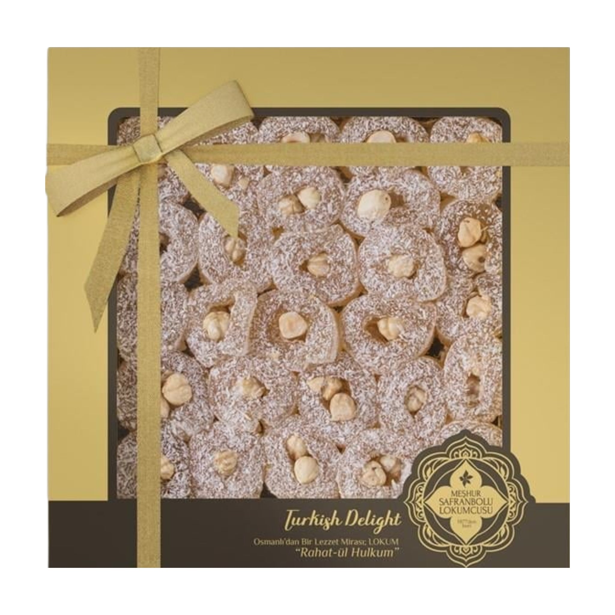 Safranbolu Hazelnut Turkish Delight With Coconut Coating, 15% Hazelnut Content – 650g (22.93 oz)