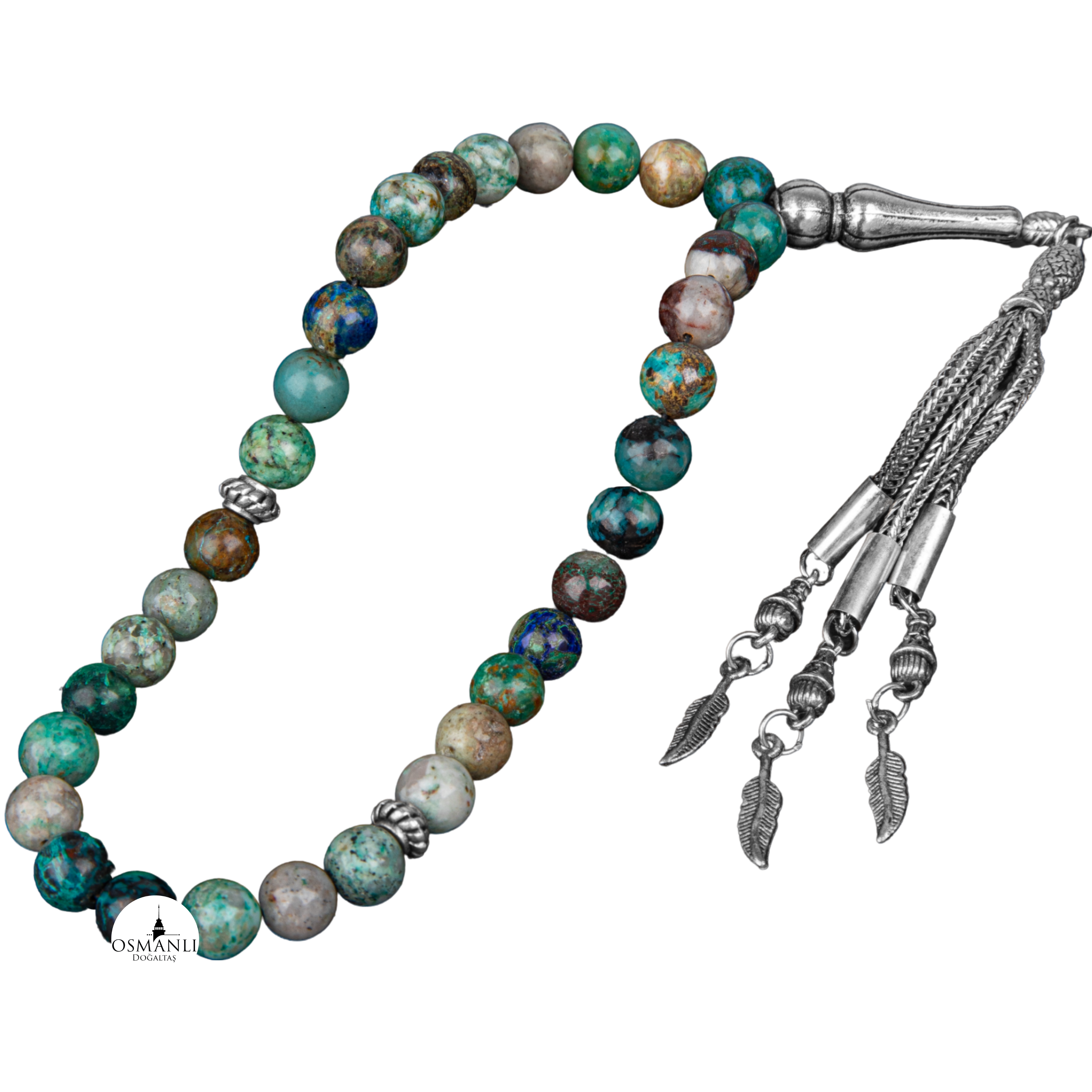 CHRYSOCOLLA Natural Stone Oración Beads 33 - 8 mm