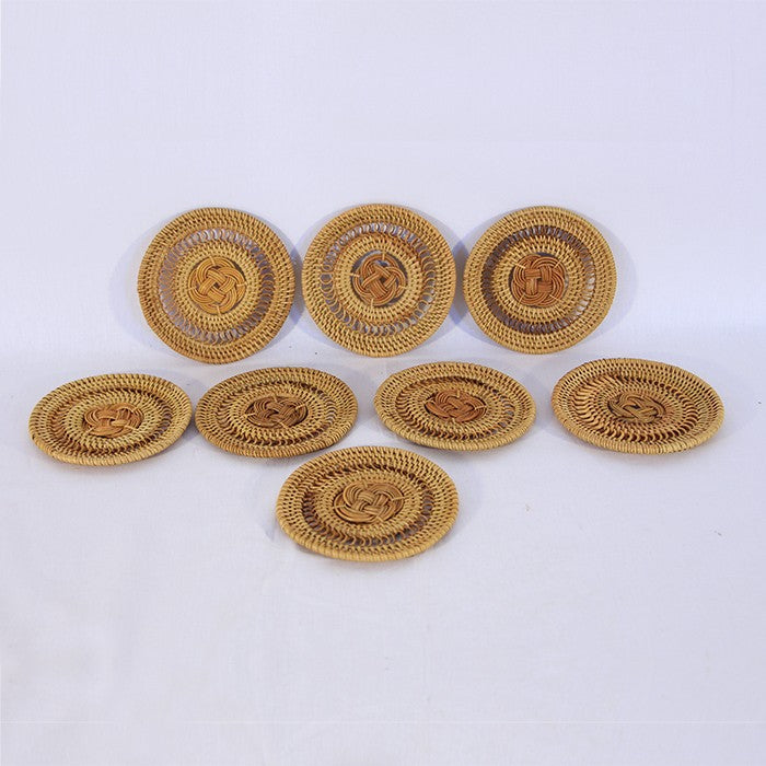 8 PCS Rattan Handsphited Coasters