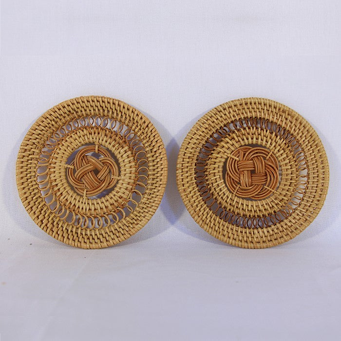 8 PCS Rattan Handsphited Coasters