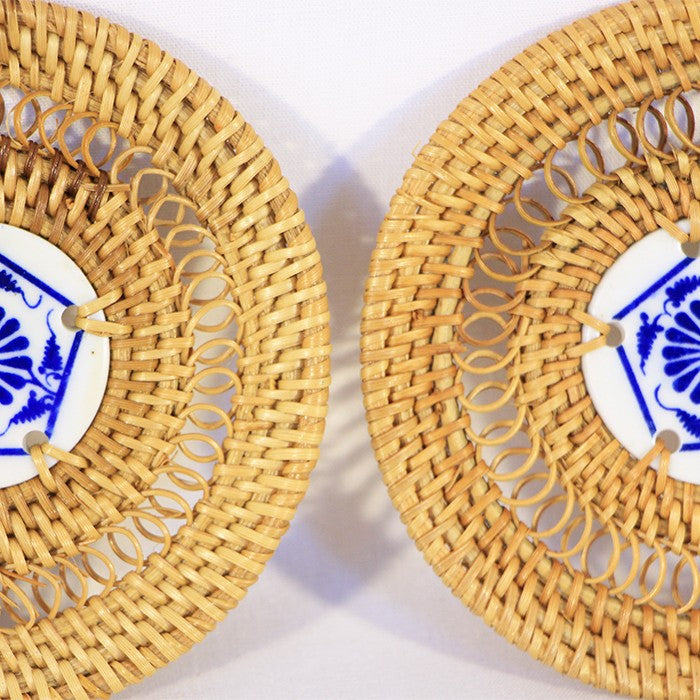 8 PCS Rattan Handsphited Coasters