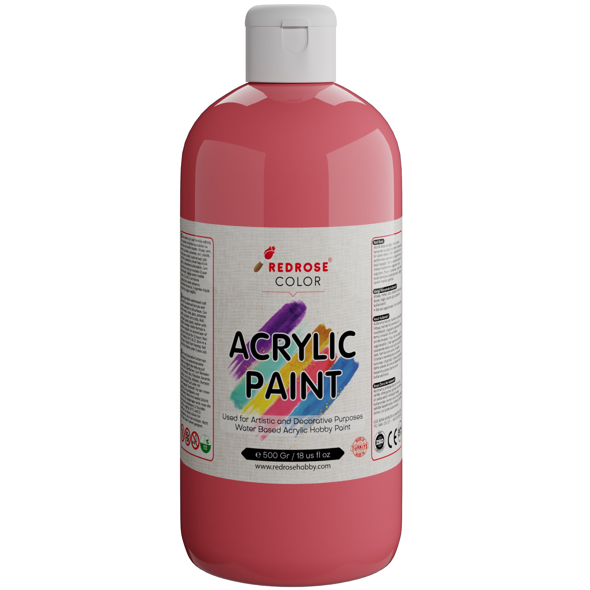 Pintura acrílica rosa rosa roja 500gr