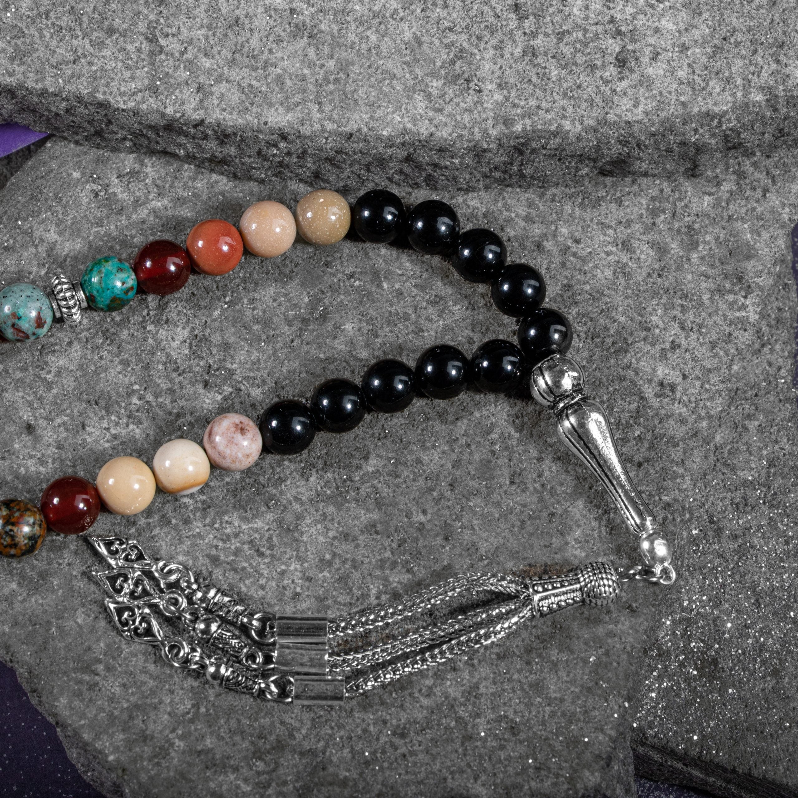 Virgo Rosary - Amazonita, Jasper, Red Agate, Chrysocolla, Negra Turmalina