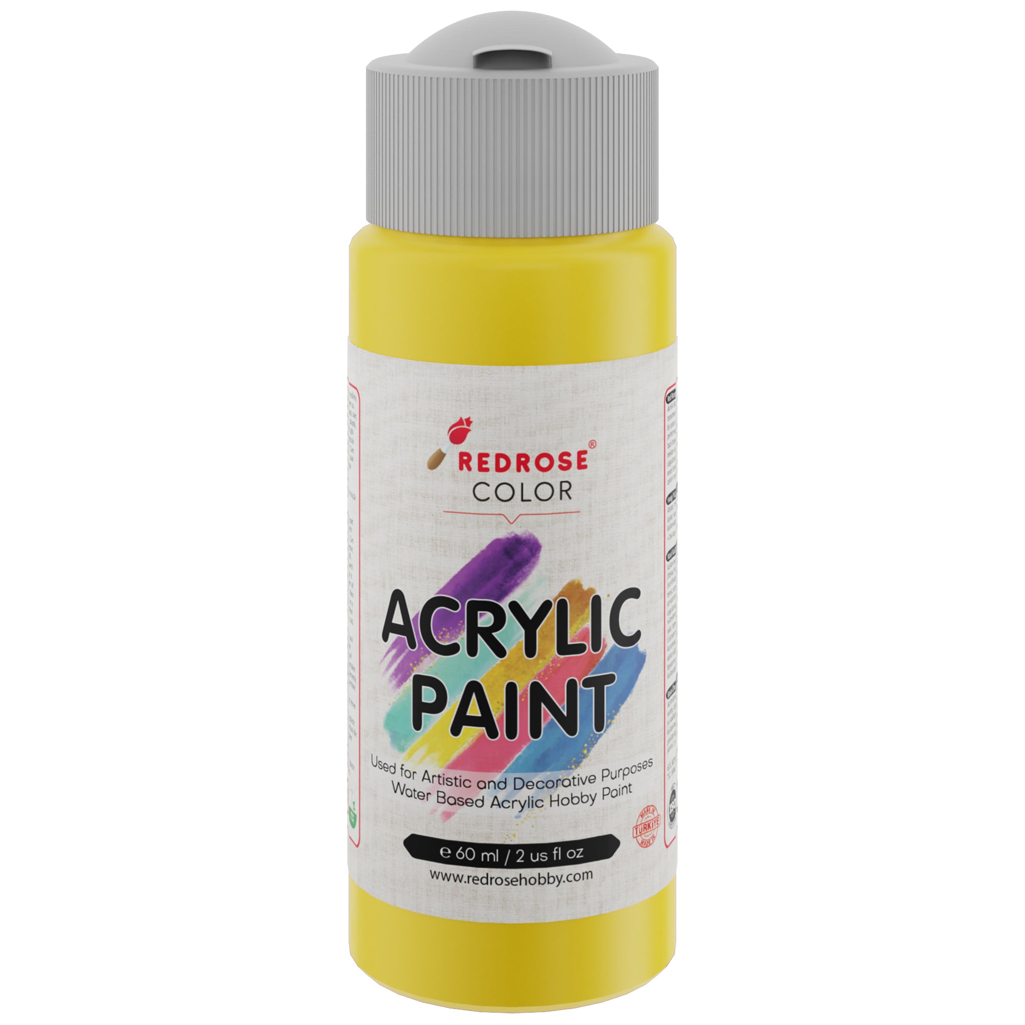 Peinture acrylique jaune rouge rose 60 ml