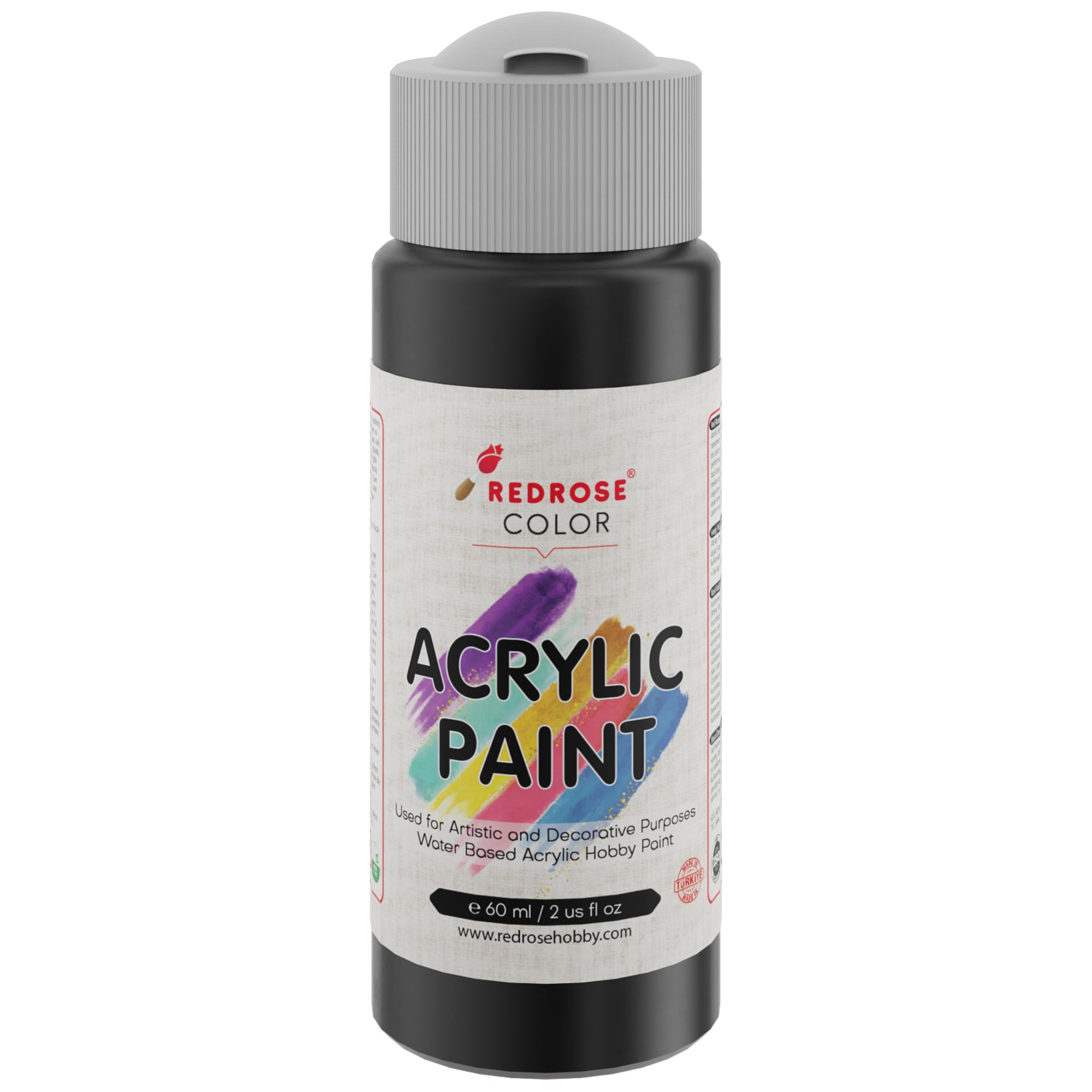 Peinture acrylique noir rose rouge 60 ml