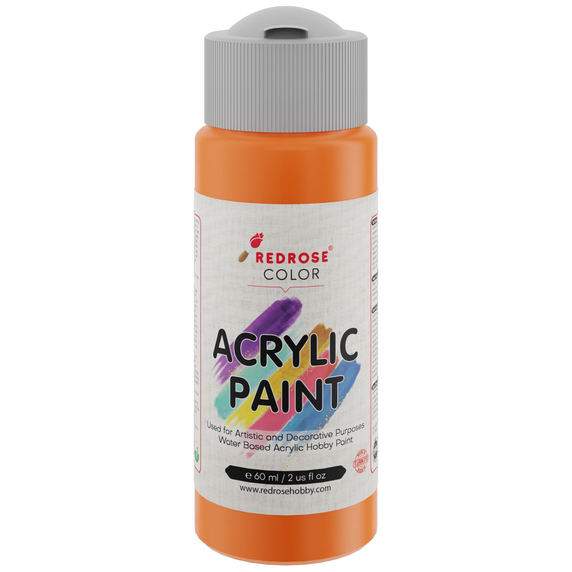 Peinture acrylique orange rouge rose 60 ml