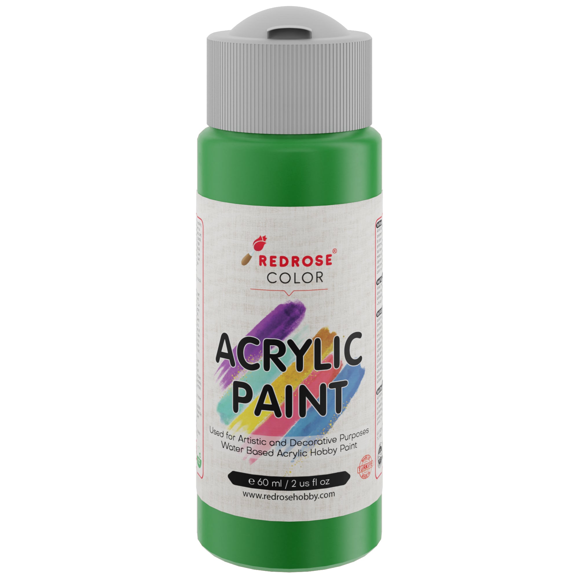 Peinture acrylique verte rouge rose 60 ml