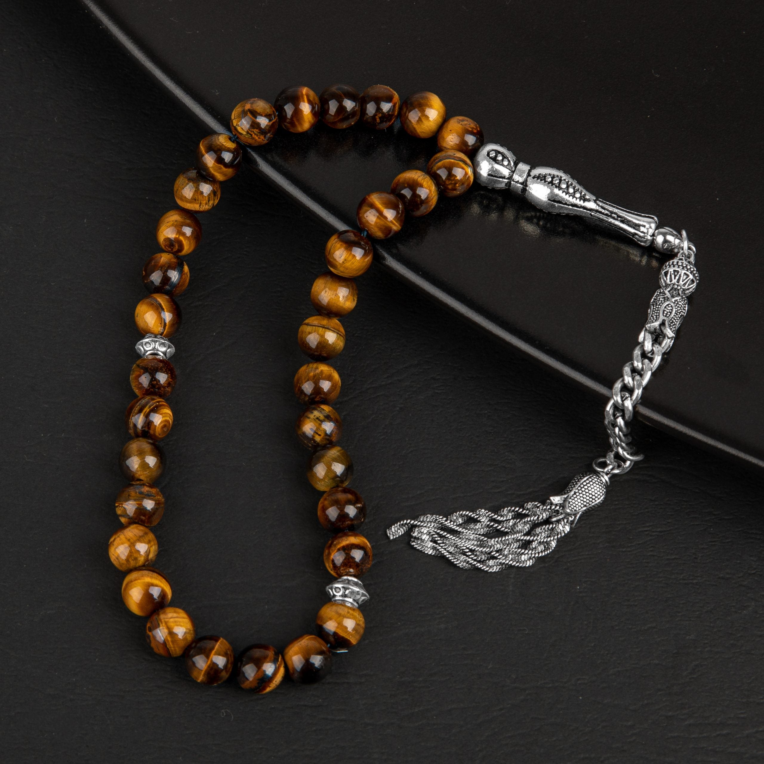 Tiger Eye Natural Stone Oración Beads 33 - 8 mm