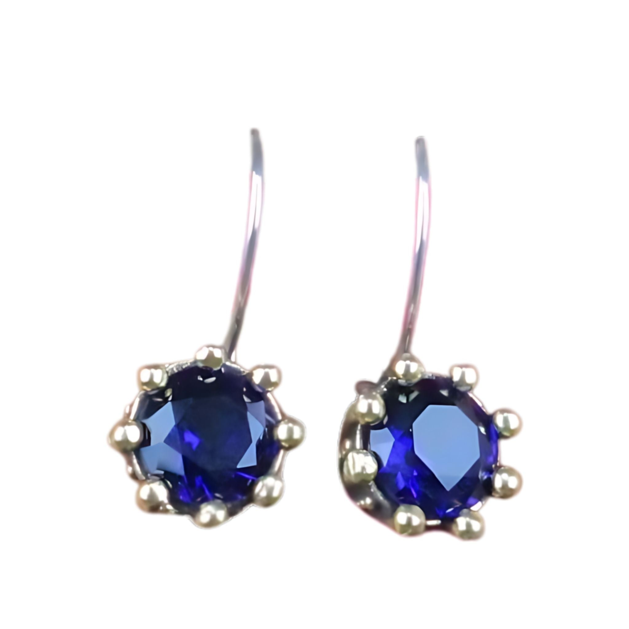 925 Sterling Silver Root Sapphire Stone Earrings – Refined and Elegant - Exporgin - Global Shopping Site