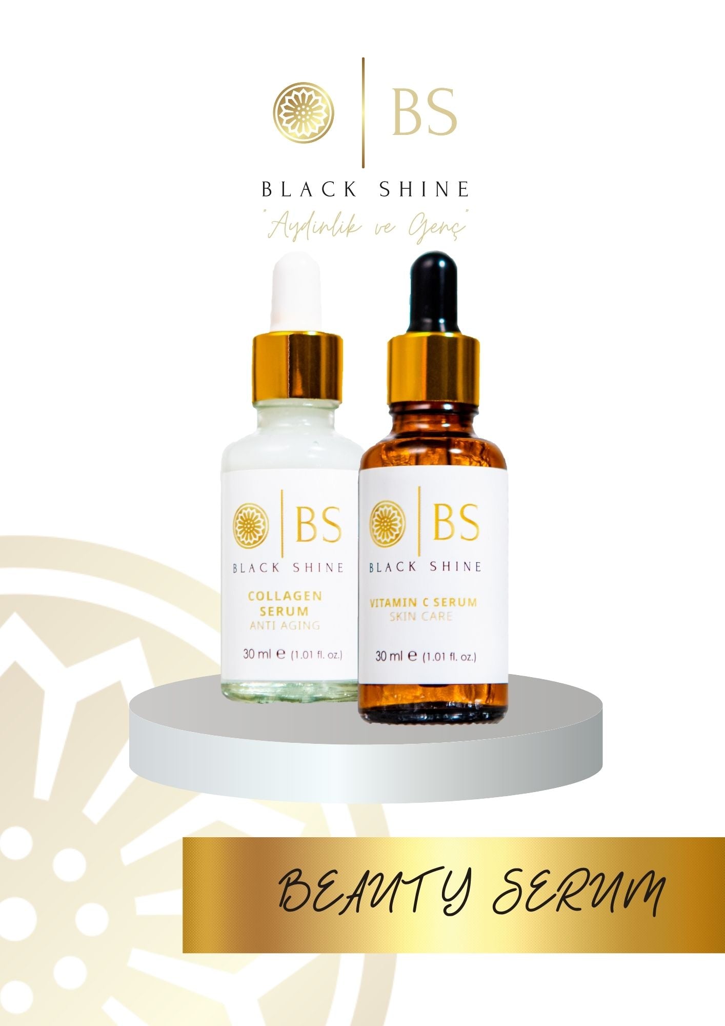 Black Shine Collagen Serum 30 ml + Vitamin C Serum 30 ml - %20 Set