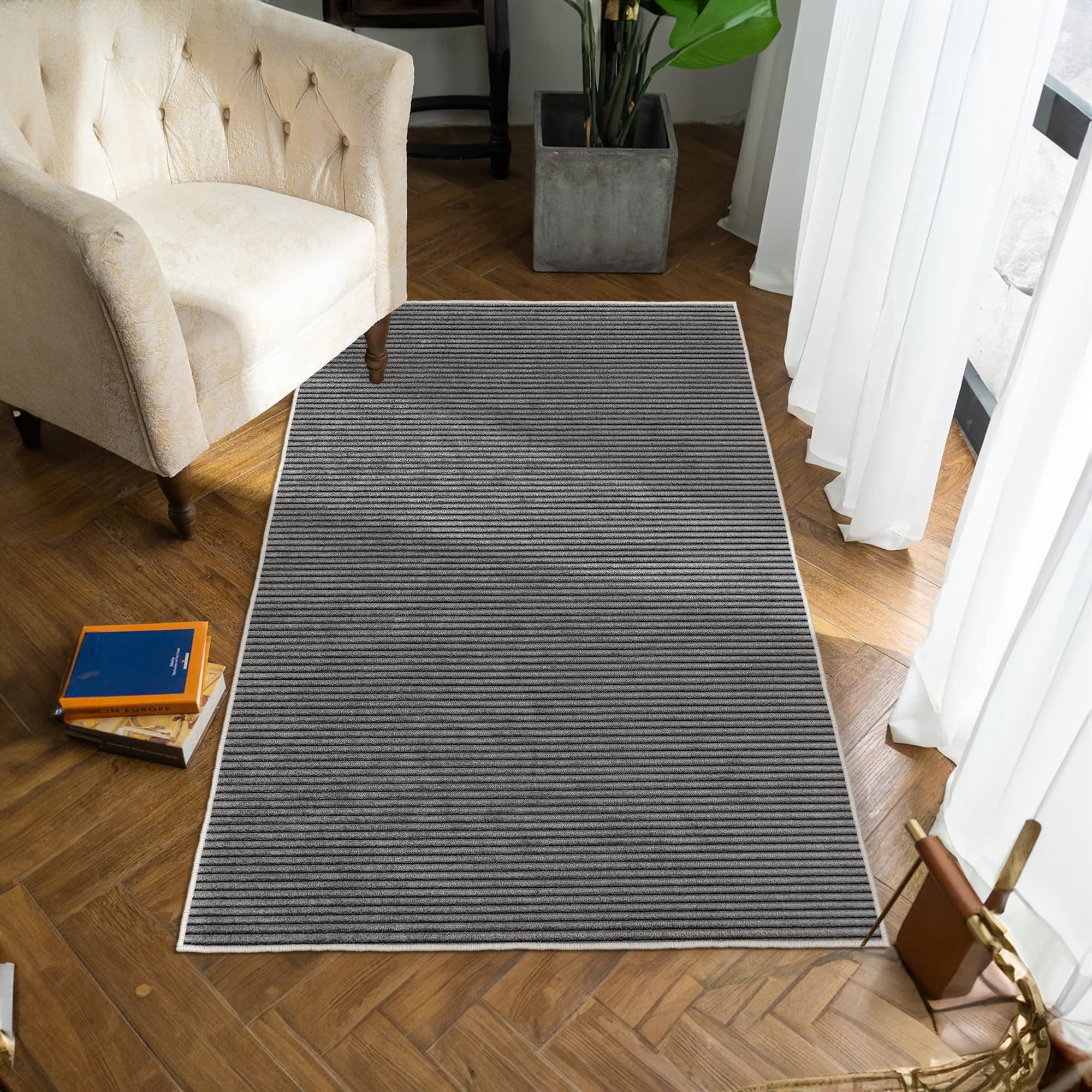 Alfombras de área lavable, antrachita, rectángulo, alfombra con respaldo sin deslizamiento, resistente a las manchas, plegables, alfombra lavable para máquina boho para cocina, baño, dormitorio o sala de estar