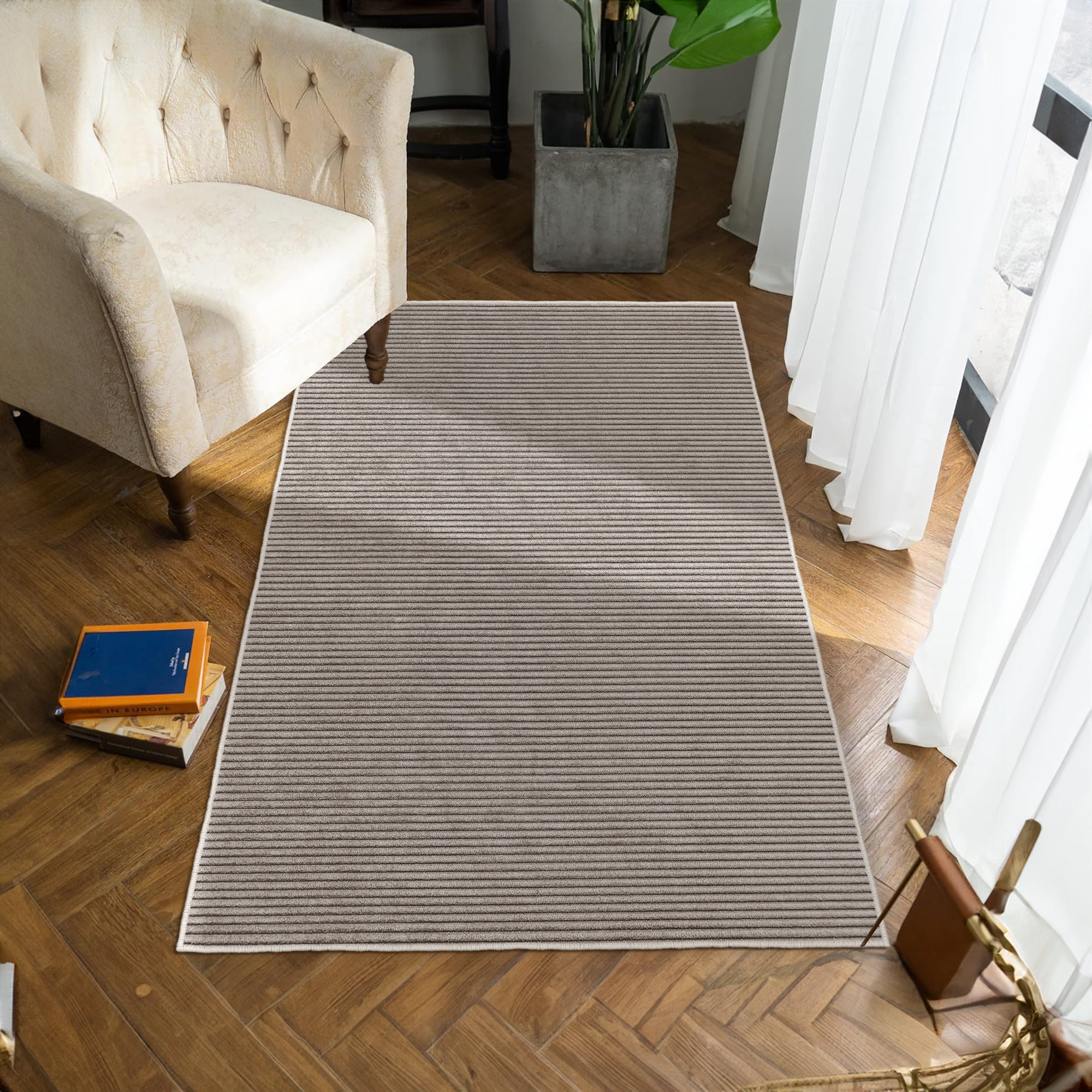 Alfombras de área lavable, crema, rectángulo, alfombra con respaldo sin deslizamiento, resistente a las manchas, plegable, alfombra lavable a máquina boho para cocina, baño, dormitorio o sala de estar