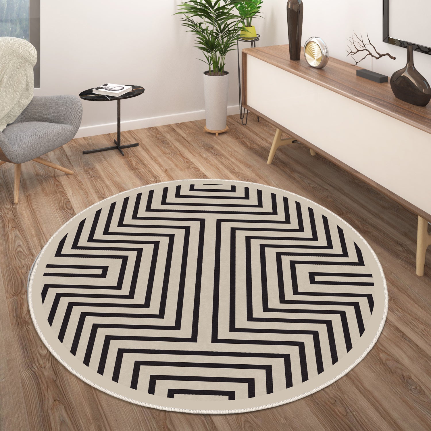 Tappeti per area lavabile, colorato, rotondo, tappeto con supporto non slip, resistente alle macchie, pieghevole, tappeto a tappeto lavabile in lavatrice boho per cucina, bagno, camera da letto o soggiorno