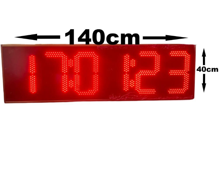 LED Seconds Digital Clock (Fall: 140 x 40 cm - rot)