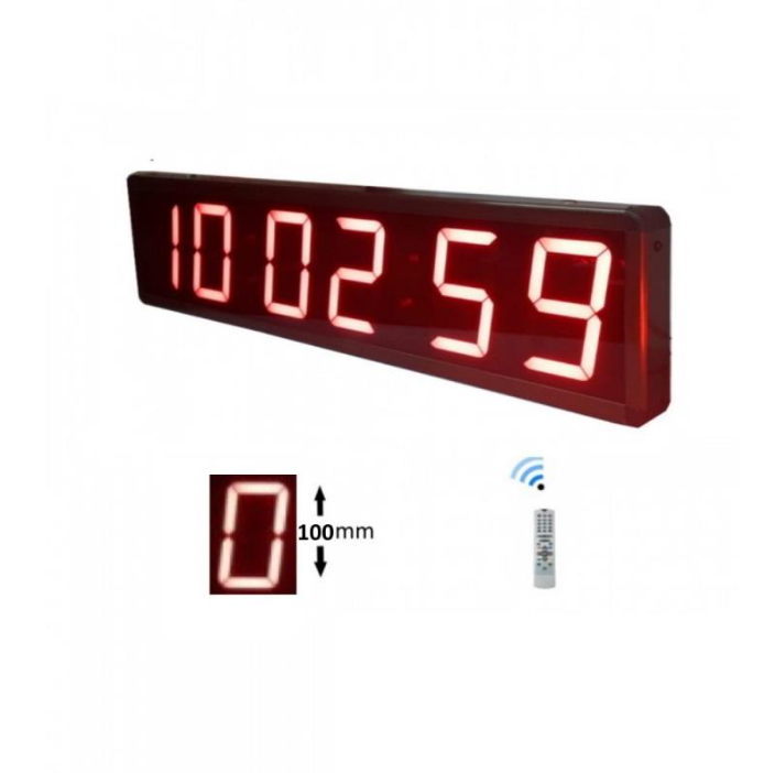 Digitale Stoppuhr und Uhr (Fall: 16x65 cm - rot)