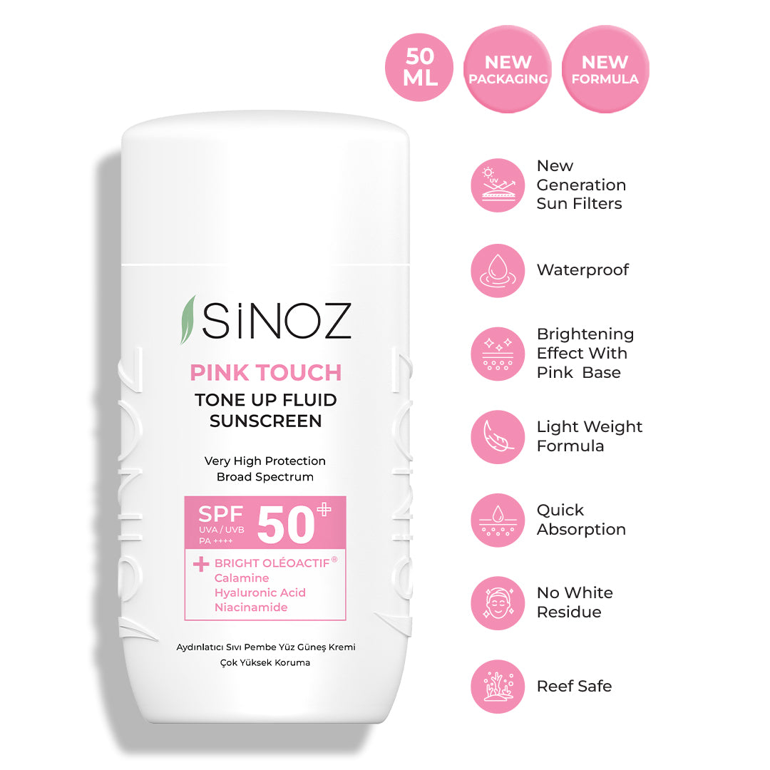 Sinoz Pink Touch Tone Up Fluid Sunscreen SPF50+ / PA++++