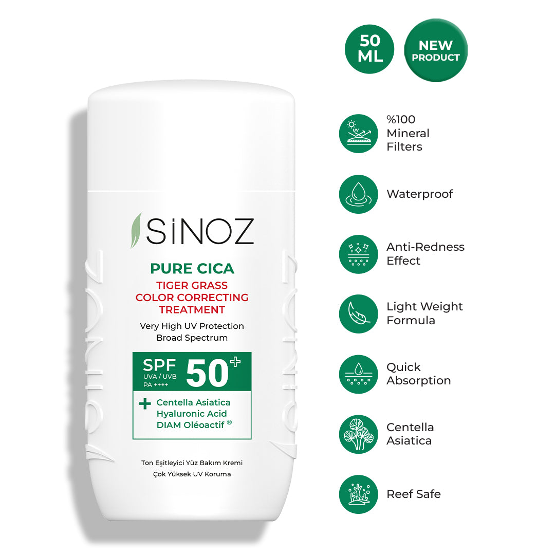 Sinoz Pure Cica Color Correcting Treatment Fluid Sunscreen SPF50+ / PA++++