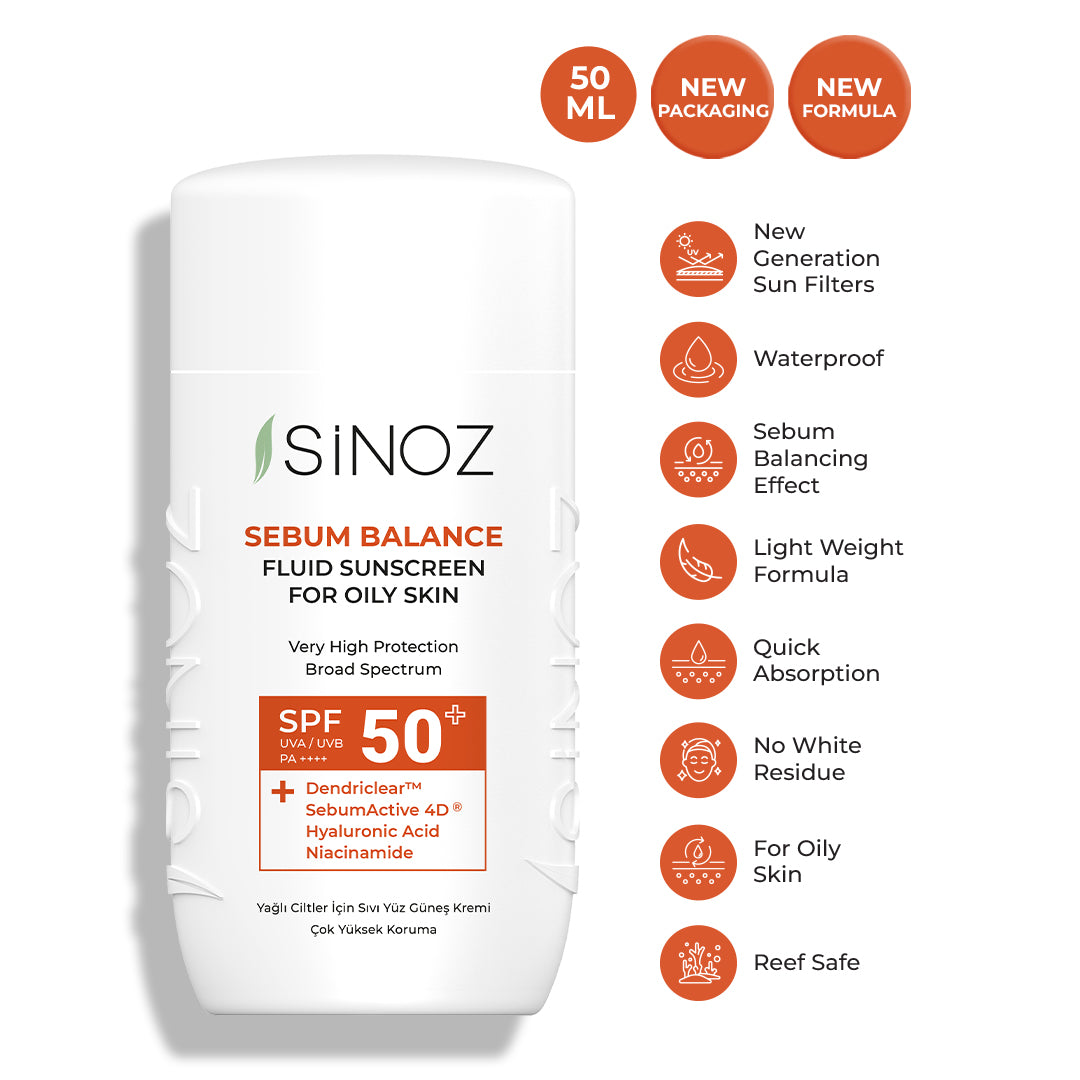 Sinoz Sebum Balance Fluid Sunscreen for Oily Skin SPF50+ / PA++++