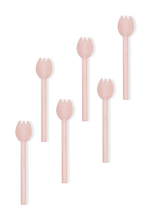 Abiete – Ice Cream and Dessert Spoon – Borosilicate Glass & Durable – 6 Pcs (3x3x16 cm) - Exporgin - Global Shopping Site