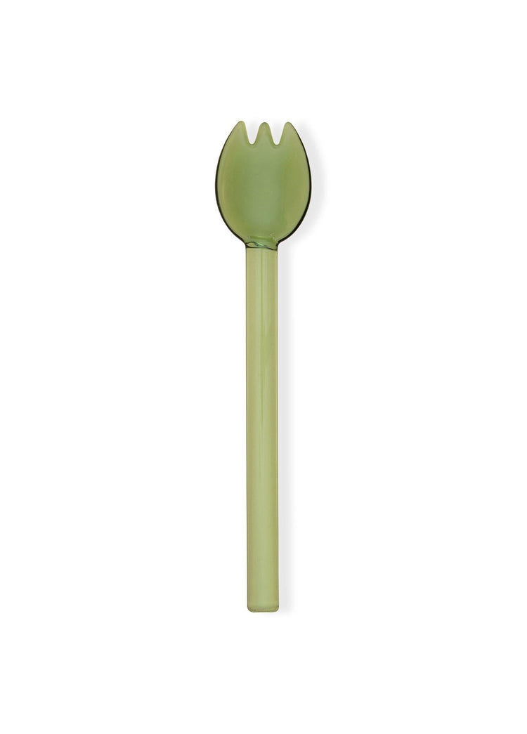 Abiete – Ice Cream and Dessert Spoon Green – Borosilicate & Durable – 6 Pcs (3x3x16 cm) - Exporgin - Global Shopping Site