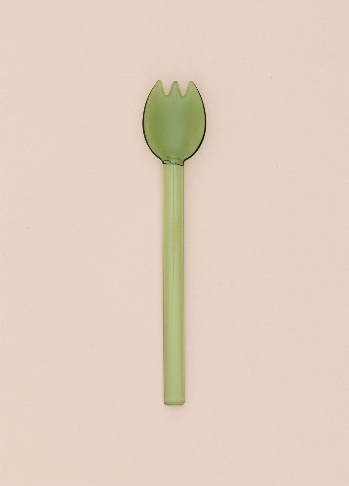 Abiete – Ice Cream and Dessert Spoon Green – Borosilicate & Durable – 6 Pcs (3x3x16 cm) - Exporgin - Global Shopping Site