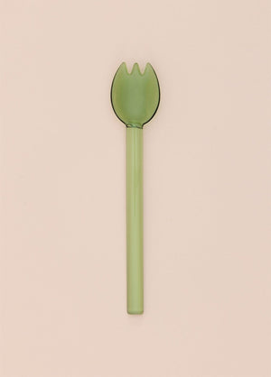 Abiete – Ice Cream and Dessert Spoon Green – Borosilicate & Durable – 6 Pcs (3x3x16 cm) - Exporgin - Global Shopping Site