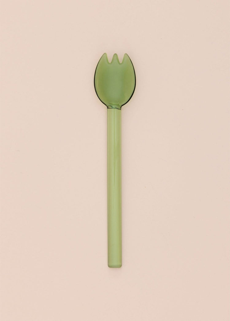 Abiete – Ice Cream and Dessert Spoon Green – Borosilicate & Durable – 6 Pcs (3x3x16 cm) - Exporgin - Global Shopping Site