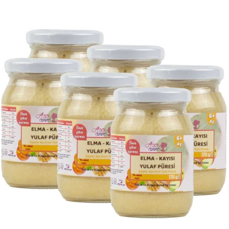 Six-Pack Apple-Apricot-Oatmeal Puree Package