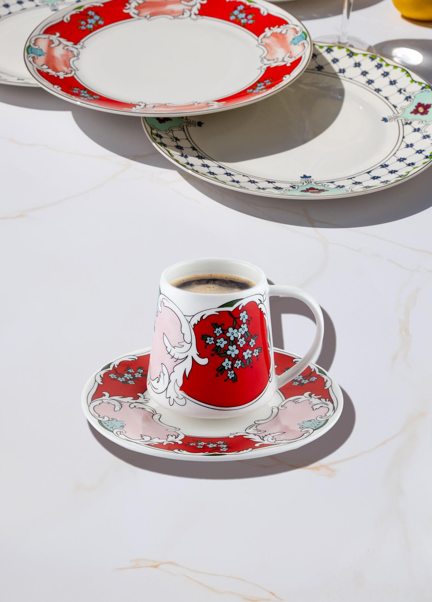 Amore Red Turkish Coffee Cup Single 100 cc