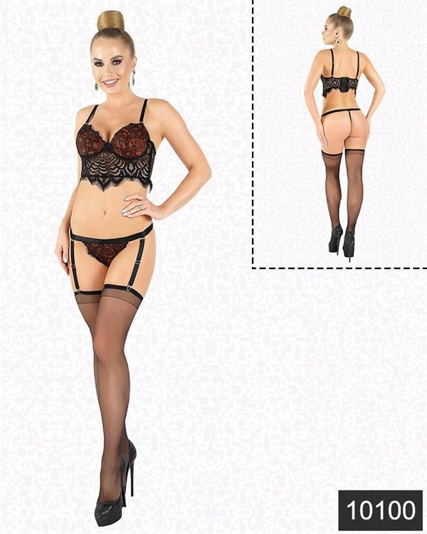 Markano Laminated Lace Garter Set