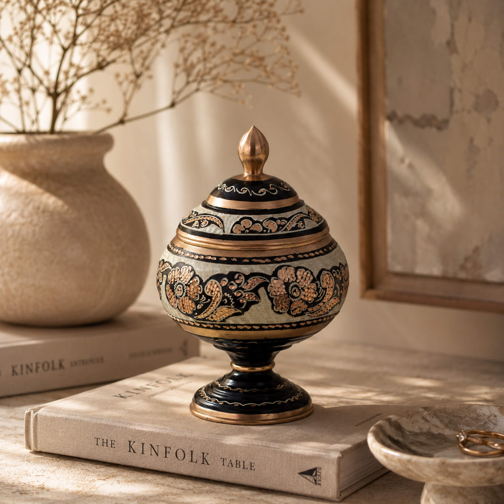 Asil Bakır Hand - Carved Copper Candy Dish 11 cm - Exporgin | Global Shopping Site