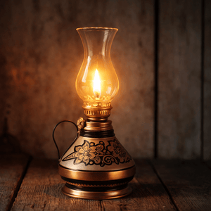 Asil Bakır Hand - Carved Copper Gas Lamp 12 cm - Exporgin | Global Shopping Site
