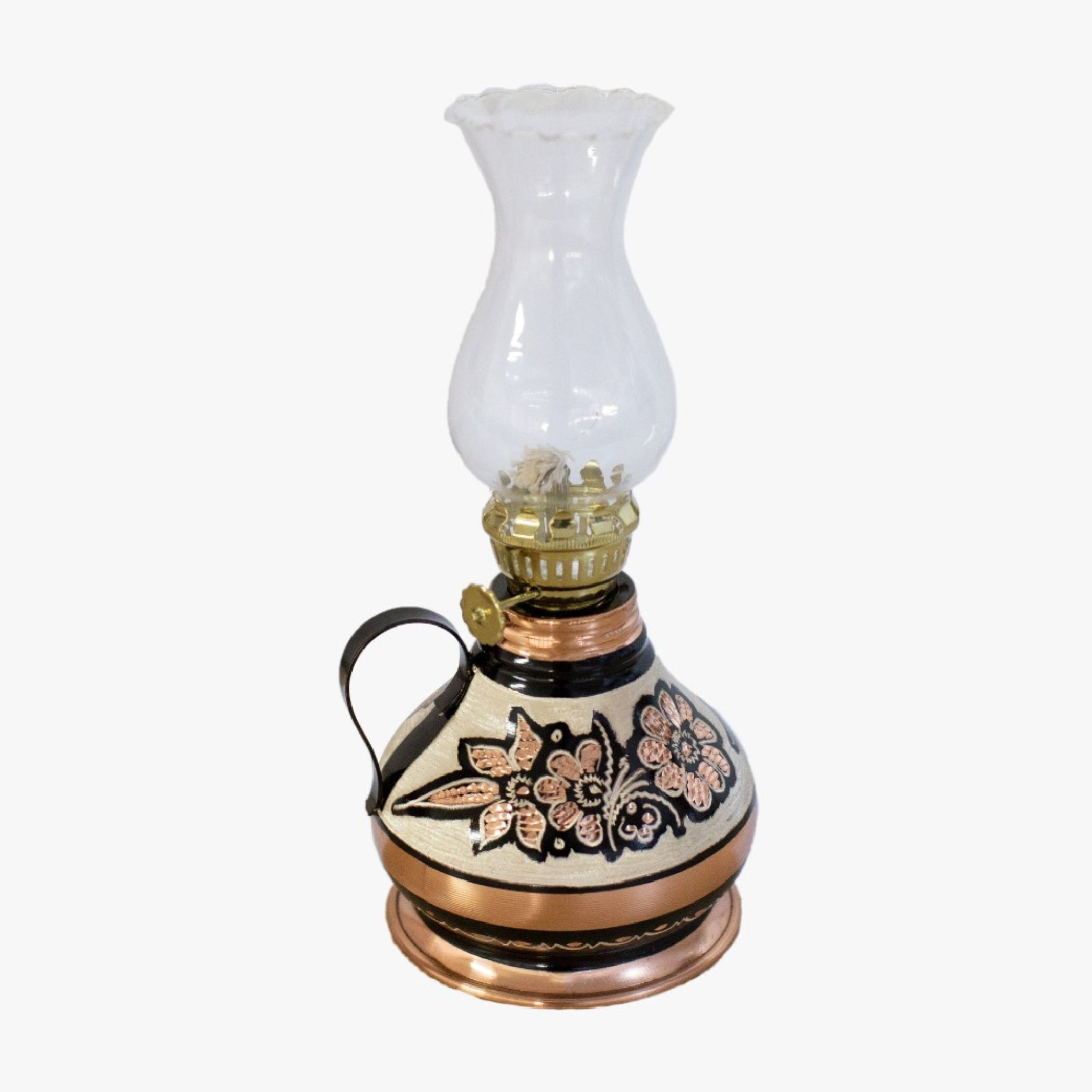 Asil Bakır Hand - Carved Copper Gas Lamp 12 cm - Exporgin | Global Shopping Site