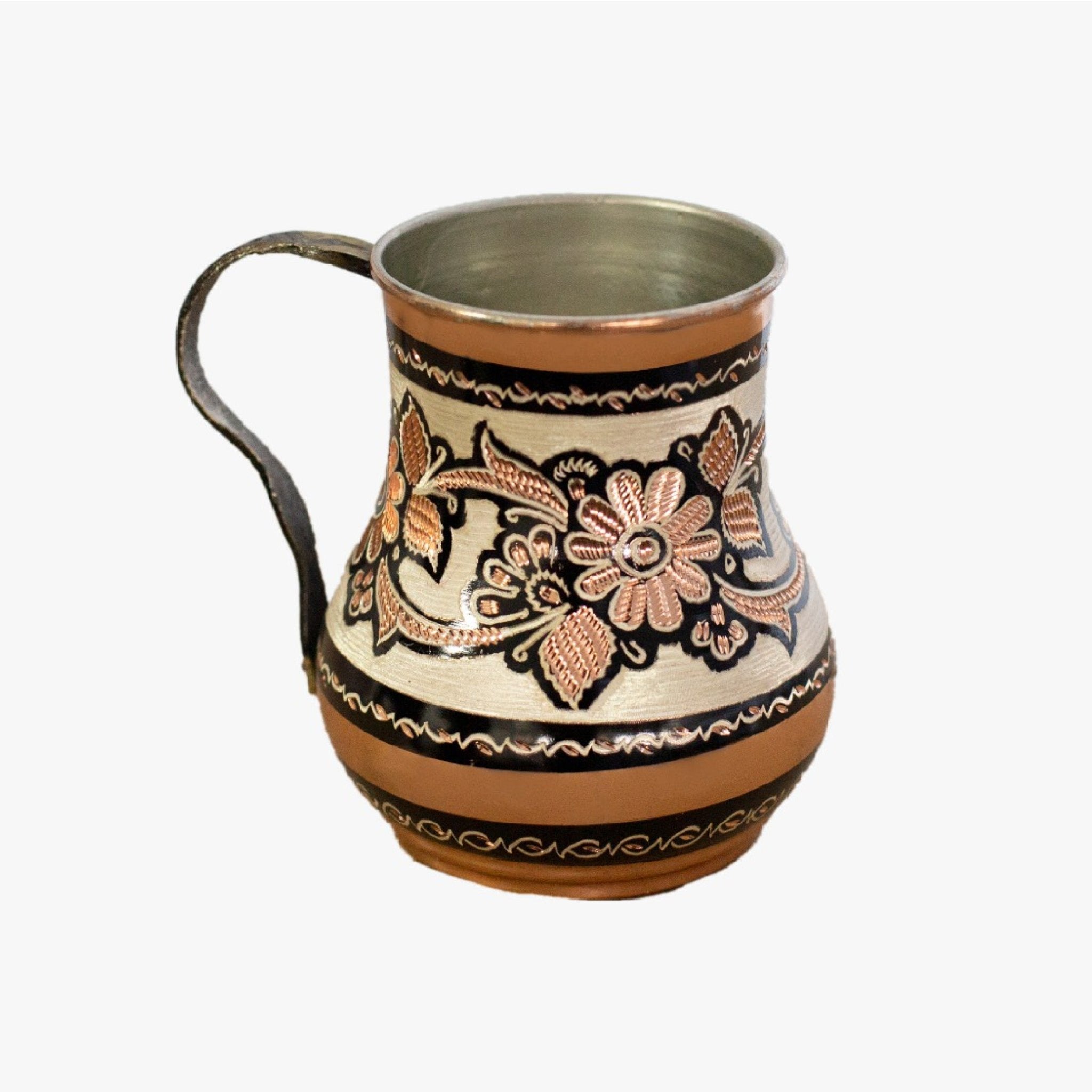 Asil Bakır Hand - Carved Copper Mug 11 cm - Exporgin | Global Shopping Site