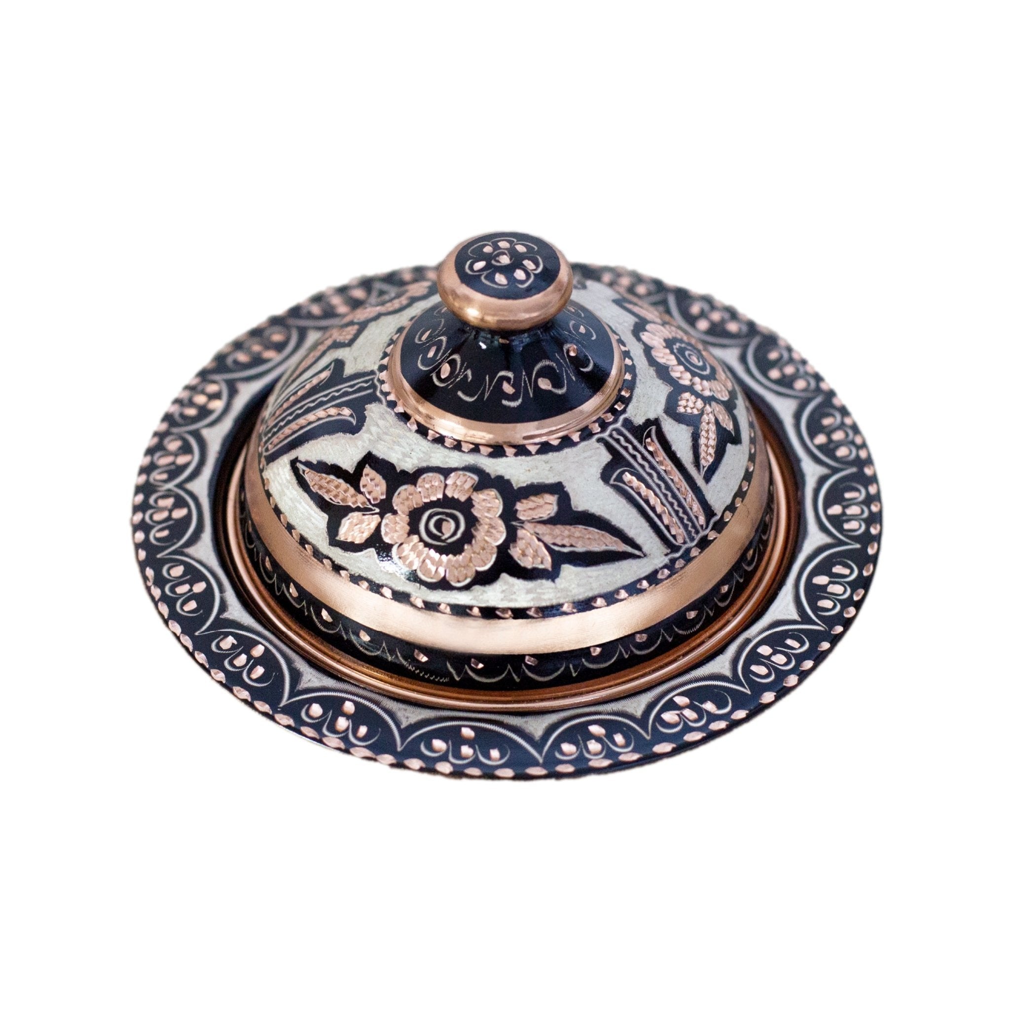 Asil Bakır Hand - Carved Copper Sahan (Lidded Serving Pan) 20 cm - Exporgin | Global Shopping Site
