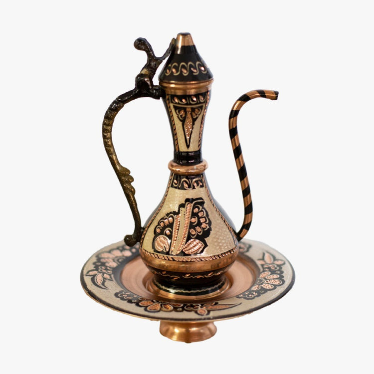 Asil Bakır Hand - Carved Palace Copper Ewer 15 cm - Exporgin | Global Shopping Site