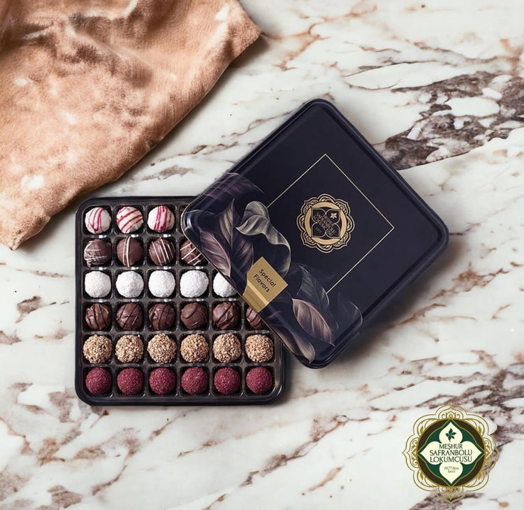 Assorted Truffle Chocolates in Metal Box – 470g (16.57 oz) - Exporgin | Türkiye Comes to You